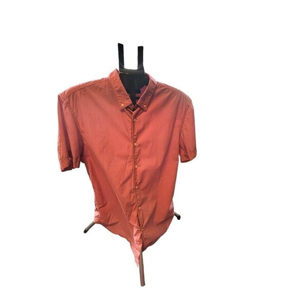 Banana Republic Men's Lightweight Camden Fit Button-Down Shirt L Red & White 100 - Picture 1 of 8